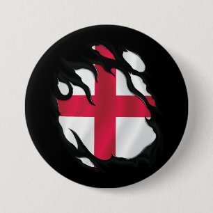 England Ripped Flag 7.5 Cm Round Badge