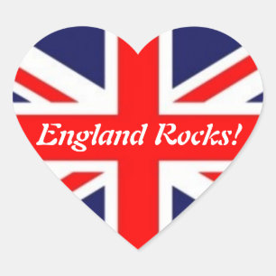 England Rocks!-Union Jack Flag Heart Sticker