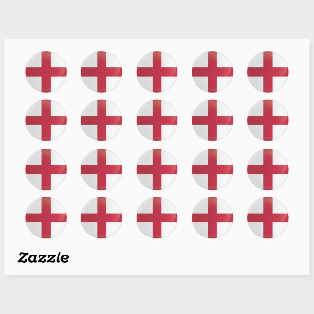 England  Round Icon Flag Classic Round Sticker (Sheet)