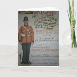 England Royal Engineers recruitment poster 1890 Card