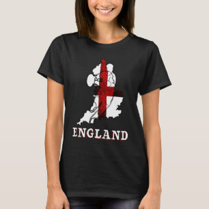 England Rugby English Flag and Rugby Player Silhou T-Shirt