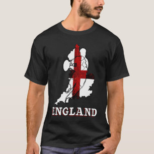 England Rugby English Flag and Rugby Player Silhou T-Shirt
