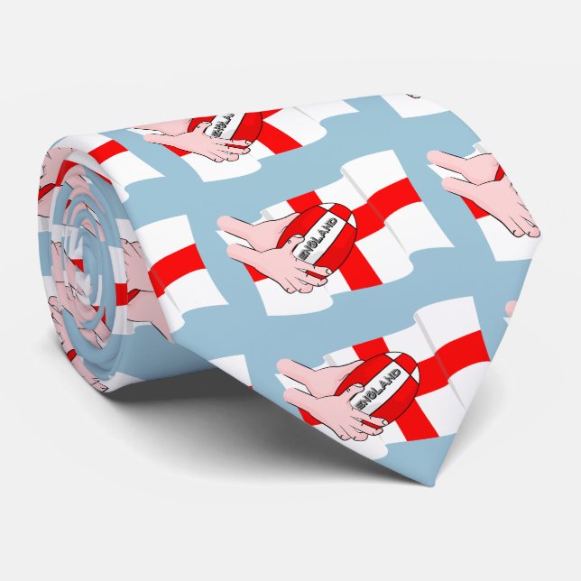 England Rugby Team Supporters Flag With Ball Tie (Rolled)