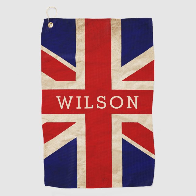 England Rustic Personalised Flag  Golf Towel (Front)