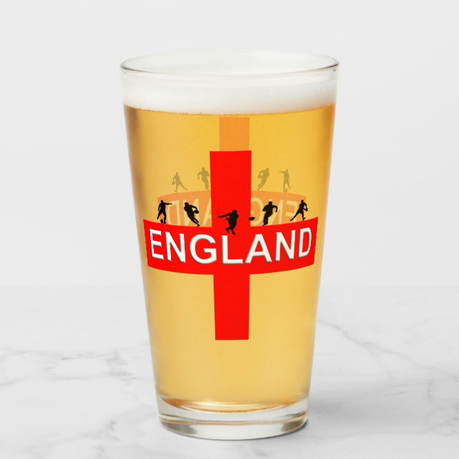 England Saint George Rugby Male Silhouettes Glass (Front Filled)