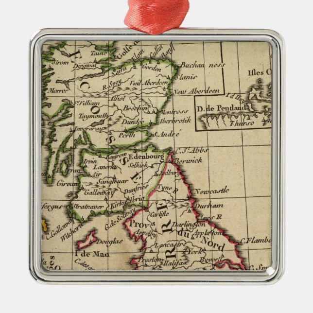 England, Scotland, Ireland Metal Tree Decoration (Front)