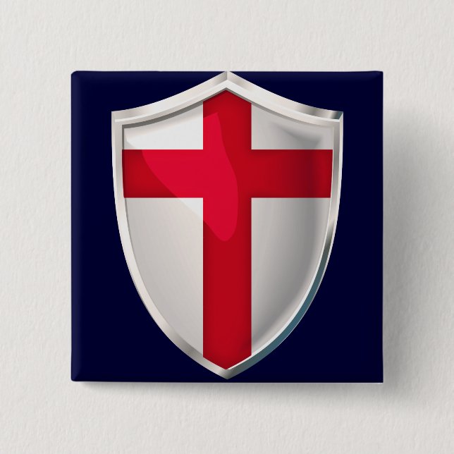 England Shield 15 Cm Square Badge (Front)