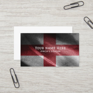 England silk flag business card