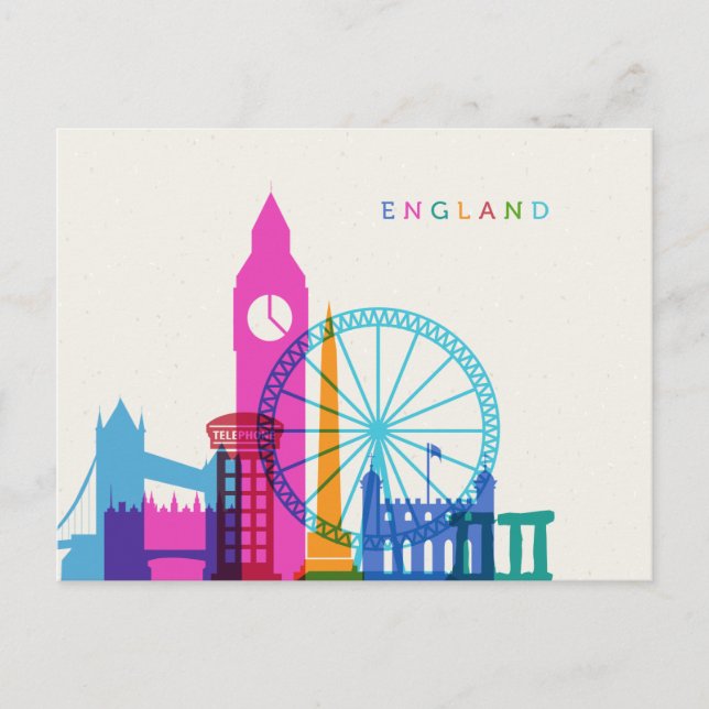 England Skyline Postcard (Front)
