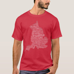 England Slang British Word Art Map T-Shirt