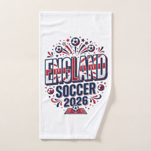 England Soccer 2026 Soccer Bold Country Typography Hand Towel