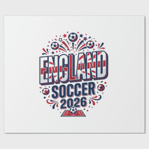 England Soccer 2026 Soccer Bold Country Typography Wrapping Paper