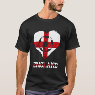 England Soccer Ball Heart St George's Cross Englis T-Shirt