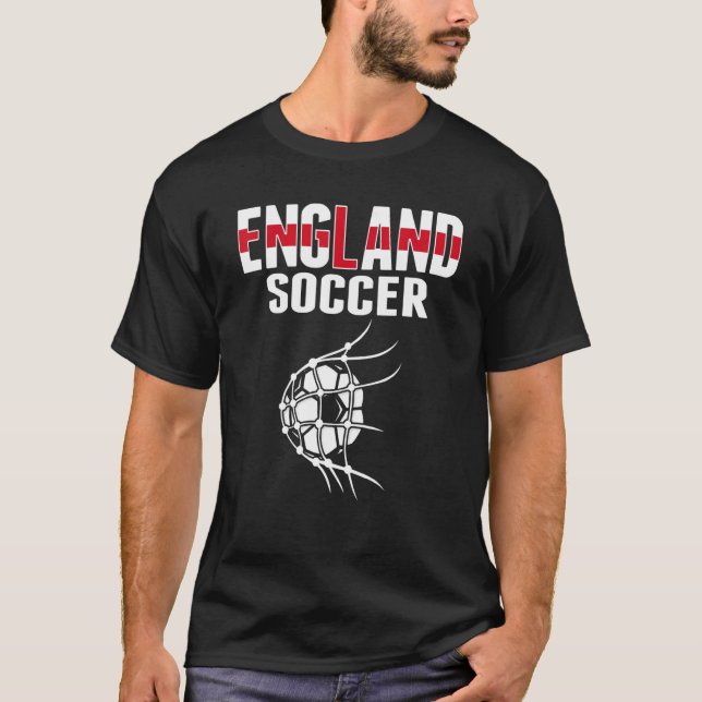 England Soccer Ball In Net   English Football Supp T-Shirt (Front)