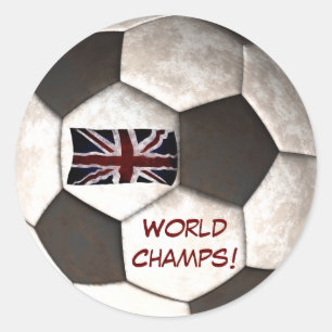 England Soccer Ball "World Champs" Football Sports Classic Round Sticker