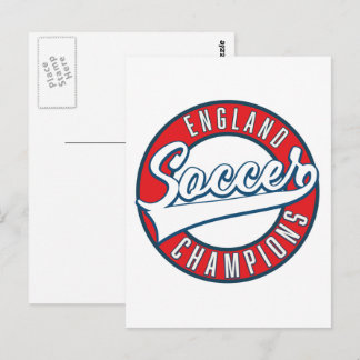 England Soccer Champions logo Postcard