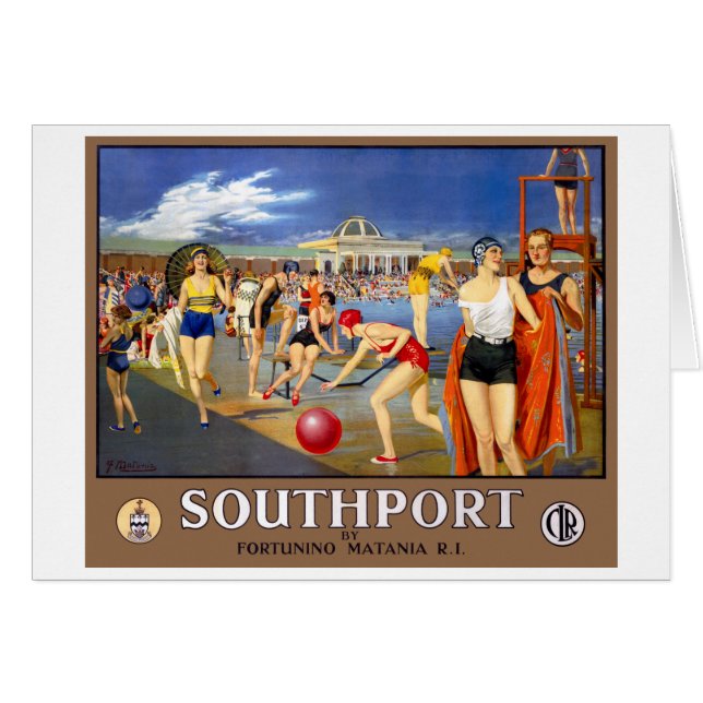 England Southport Restored Vintage Travel Poster (Front Horizontal)
