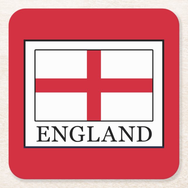 England Square Paper Coaster (Front)