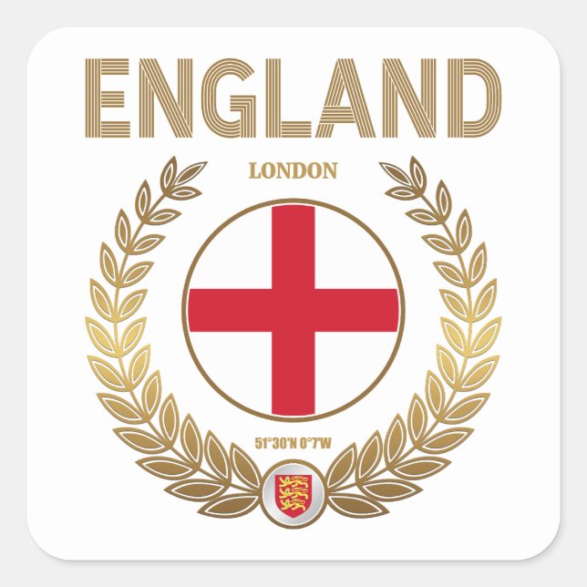 England Square Sticker (Front)