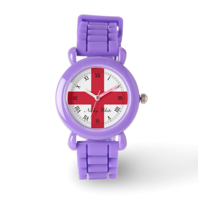 England ,St Georges Cross Flag. Watch (Front)