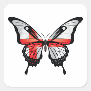 England Swallowtail Butterfly Flag Sticker