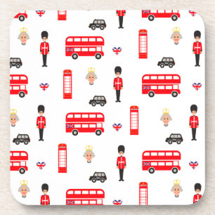England Symbols Pattern Coaster