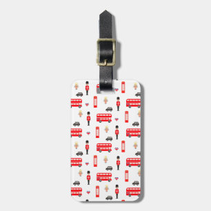 England Symbols Pattern Luggage Tag