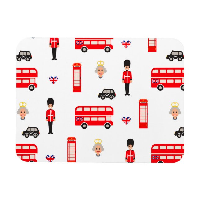England Symbols Pattern Magnet (Horizontal)