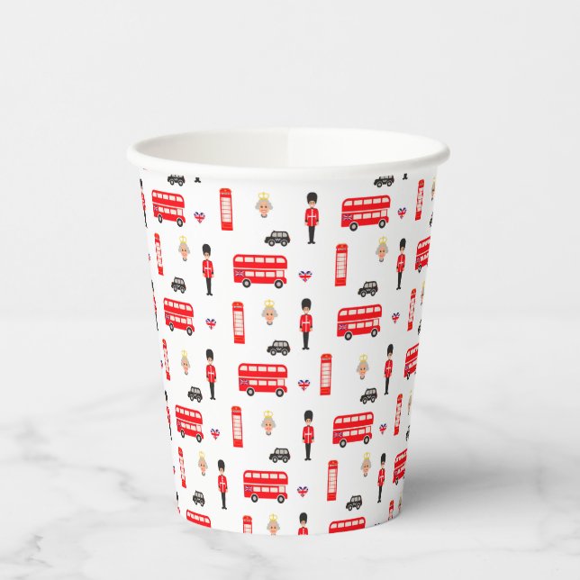 England Symbols Pattern Paper Cups (Left)
