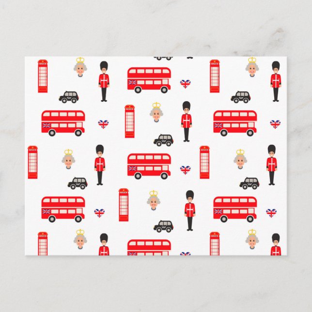 England Symbols Pattern Postcard (Front)