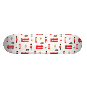 England Symbols Pattern Skateboard