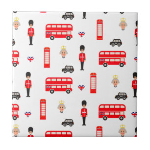 England Symbols Pattern Tile