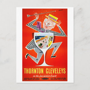 England Thornton Cleveleys Restored Vintage Poster Postcard