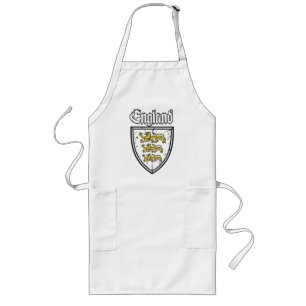 England Three Lions Wooden Shield Long Apron