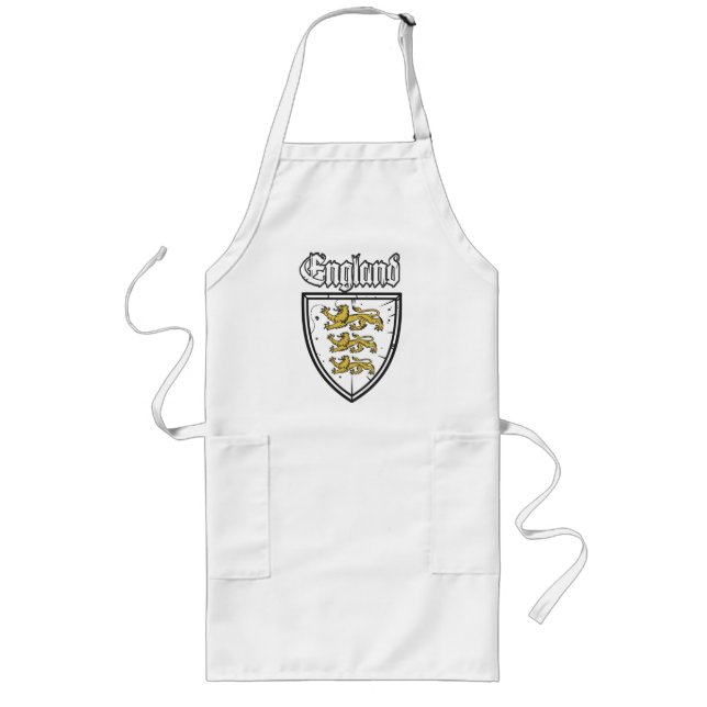 England Three Lions Wooden Shield Long Apron (Front)