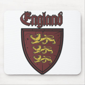 England Three Lions Wooden Shield Mouse Mat