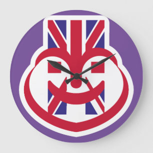 ENGLAND UK FACE HEART BY MASANSER LARGE CLOCK