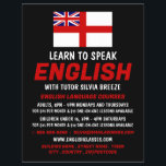 England UK Flag, English Language Course Advert Flyer<br><div class="desc">England UK Flag,  English Language Course Advertising Flyers By The Business Card Store.</div>