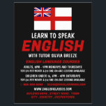 England UK Flag, English Language Course Advert Flyer<br><div class="desc">England UK Flag,  English Language Course Advertising Flyers By The Business Card Store.</div>