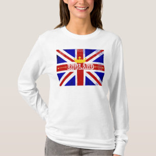 England Union Jack British Themed Distressed T-Shirt