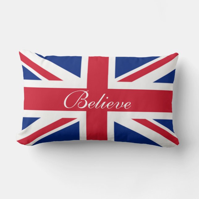 England Union Jack Flag Lumbar Throw Pillow (Front)