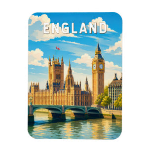 England United Kingdom Illustration Travel Art Magnet