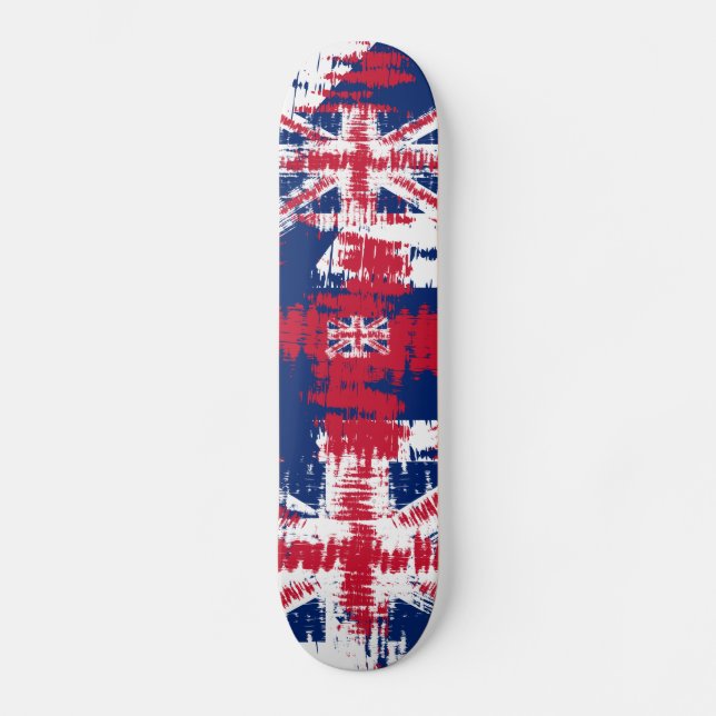 ENGLAND/UNITED KINGDON flag sun reflections stroke Skateboard (Front)
