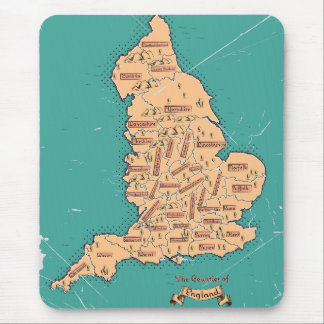 England Vintage Counties Map Mouse Mat