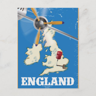 England vintage travel poster. postcard