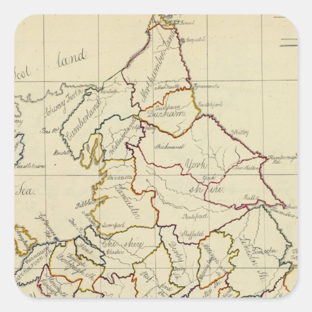 England, Wales 4 Square Sticker (Front)