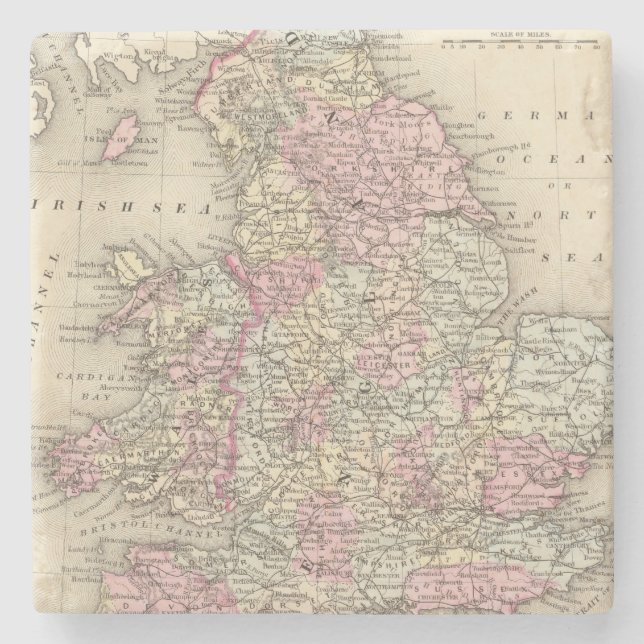 England, Wales 5 Stone Coaster (Front)