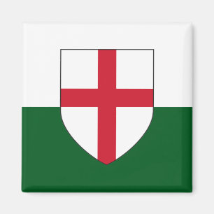 England & Wales Magnet - Shield on White & Green