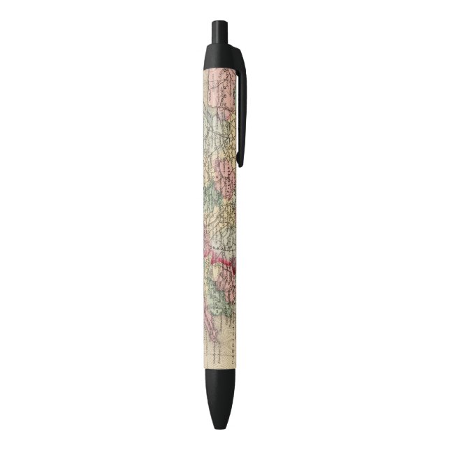 England, Wales Map by Mitchell Black Ink Pen (Bottom (Vertical))
