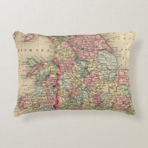 England, Wales Map by Mitchell Decorative Cushion